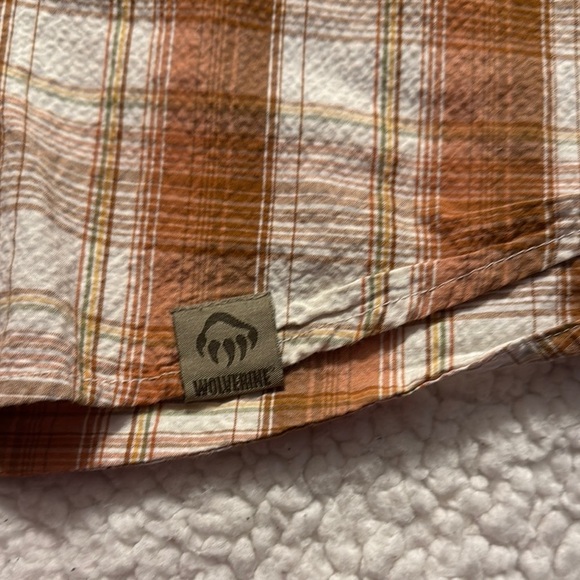 Wolverine Orange and White Casual Button Down Shirt - Picture 3 of 4